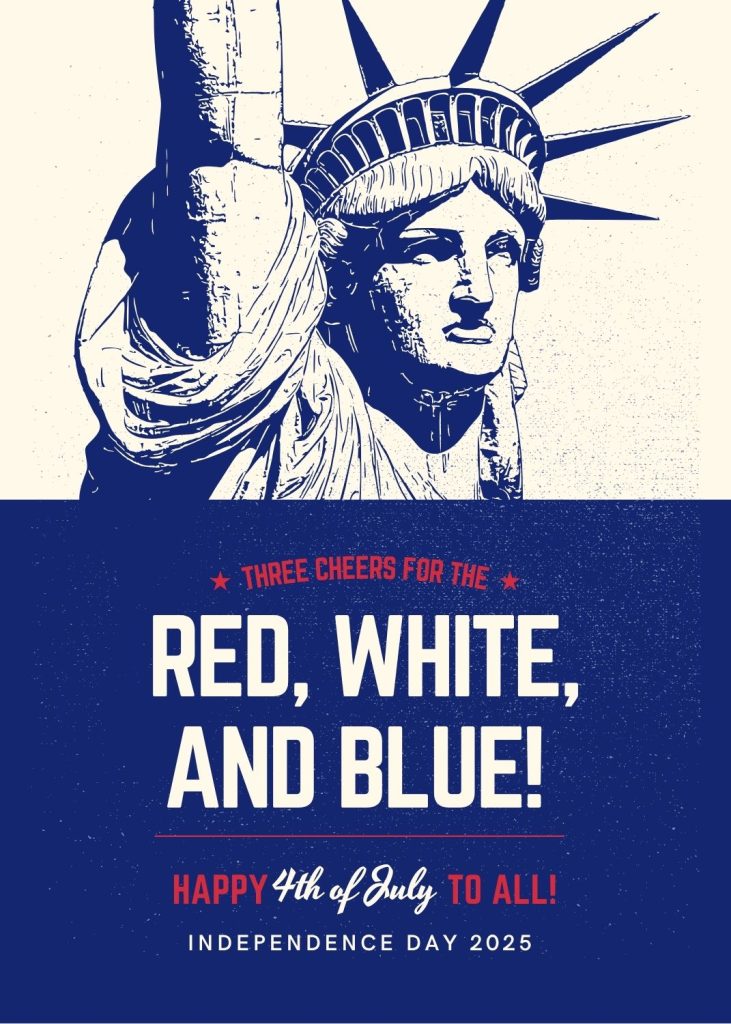 Red White Blue 4th of July Caption