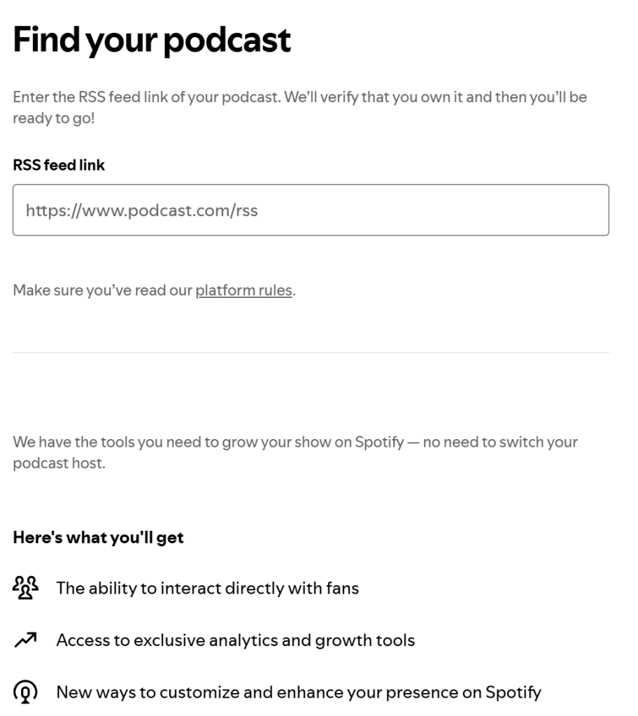 Paste your RSS feed URL