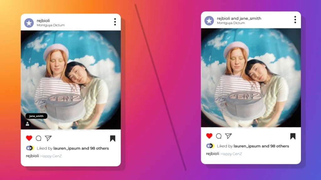 tagged vs collab post
