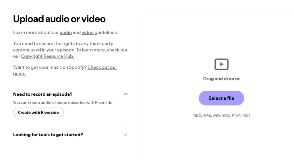 upload audio