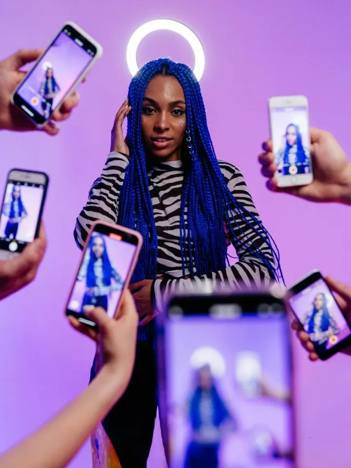 Creator recording content for social media