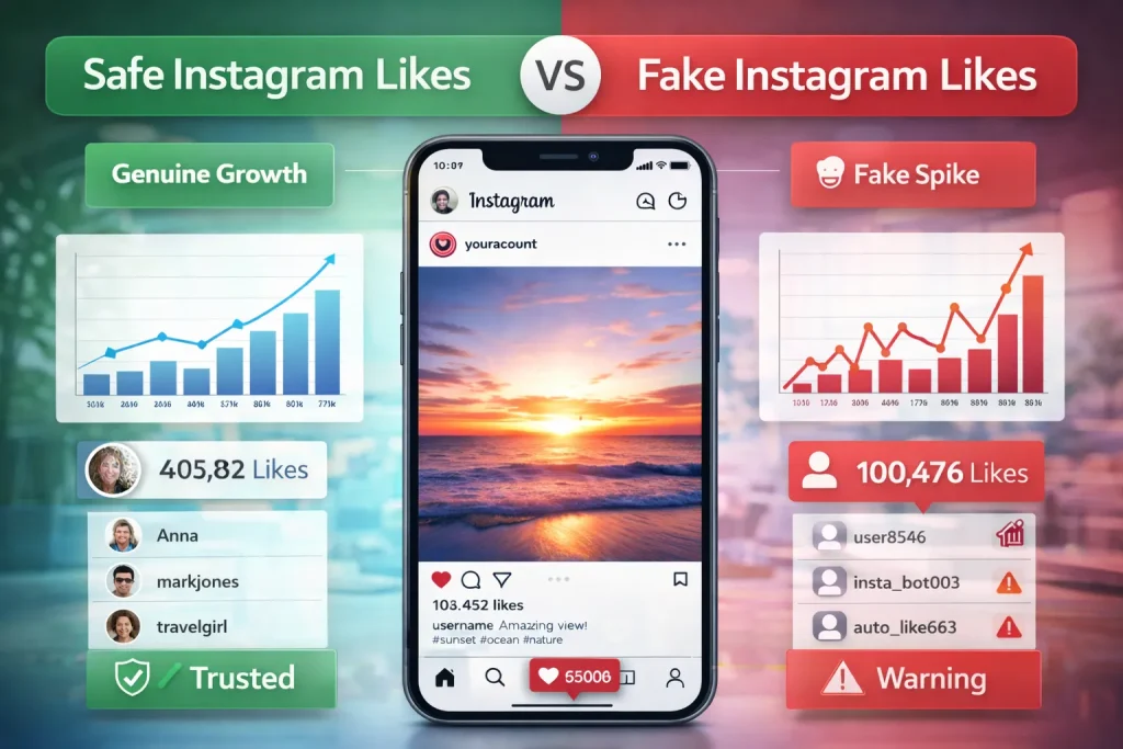 Safe Instagram Likes vs Fake Instagram Likes Safe Instagram Likes vs Fake Instagram Likes