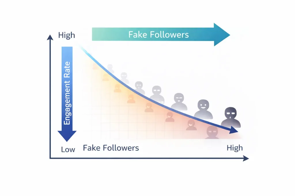 a diagram of a graph showing a fake followers