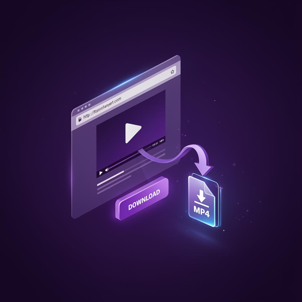 Browser showing YouTube video page with download button